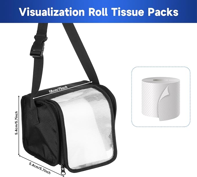 Toilet Paper Towel Holder, Hanging Paper Towel Dispenser with Transparent Cover, Easy to Tear Papers Waterproof Papers Towels Holder for Washroom Organization and Storage (Toilet Paper-Black)