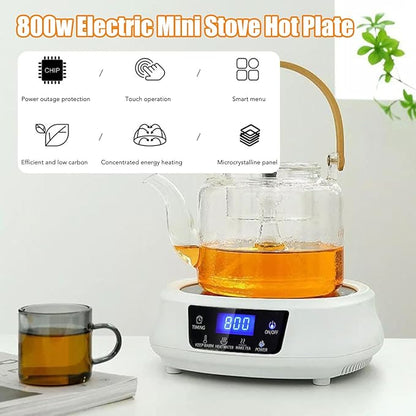 Portable 800w Electric Mini Stove Hot Plate, Electric Ceramic Stove With Adjustable Power Levels For Boiling Water Making Tea And Coffee(white)