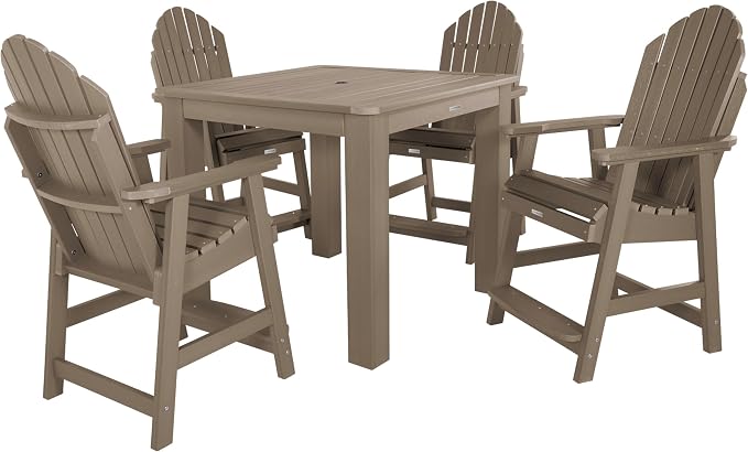highwood Hamilton 5 Piece Square Counter Height Dining Set, Woodland Brown