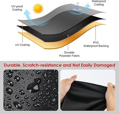 Grill Cover for Royal-Gourme-t CC1830T 30-Inch Barrel Charcoal Grill, Waterproof BBQ Cover for 30 Inch Barrel Charcoal Grill with Smoke Stack Outdoor Backyard Grill Covers - 52"x24"x45"