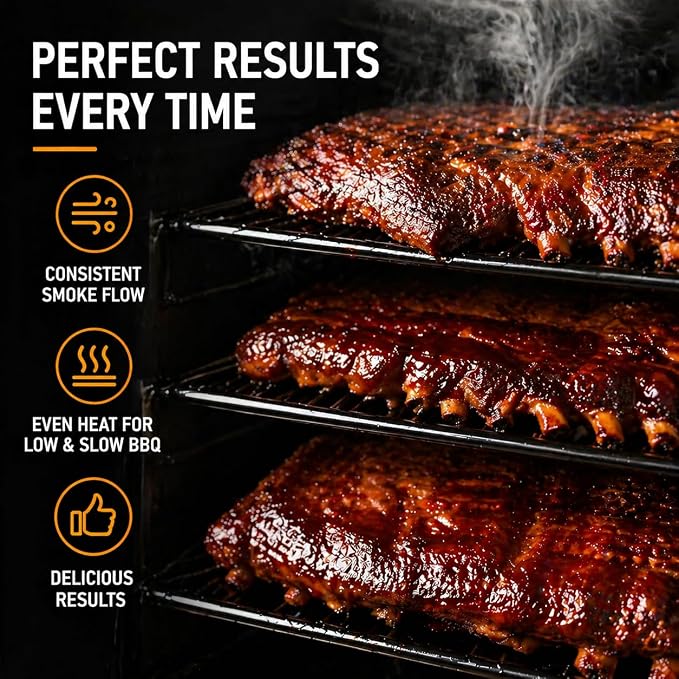 Uniflasy Replacement Smoker Rack for Pit Boss PBV6PSE Pro Elite 6 Series | 22.2 x 12.9 in, Black Porcelain-enamel Steel, Verify Smoker Model and Rack-guide Spacing. Not for other Pit Boss models.