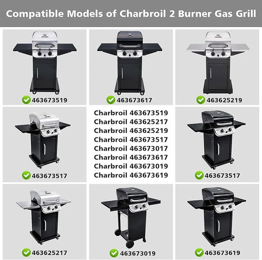 Grill Replacement Parts for Charbroil Performance 2 Burner Grill 463673519 463625217 463625219 463673517 463673017 463673617 463673019, 17.75" Burner Replacement Parts for Char-Broil Grill