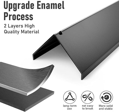 Uniflasy 7635 Flavorizer Bars & 69785 Burner Tubes for Weber Spirit I & II 200 Series Front Control, Fits Weber Spirit E210 E220 S210 S220, 15.3 Inch Heat Plates Replacement, Grill Burner Pipe Kit