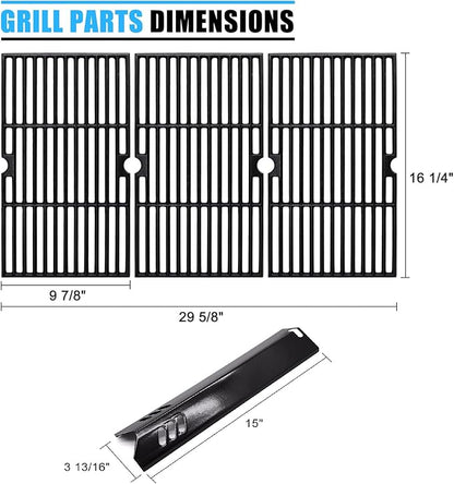 Replacement Parts for Dyna-Glo DGF510SBP DGF510SSP, Drip Pan Grease Tray & Grill Grates & Heat Tents for Dyna Glo DGF510SBP 5 Burner Grill