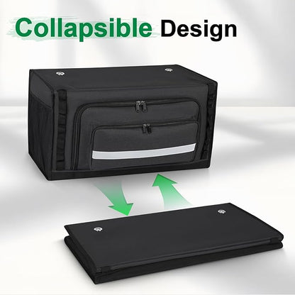 24" RV Overhead Storage Cabinet, Soft-Sided Overhead Organizer for Vans, RV Organizer Storage Cabinet Compatible with Mercedes-Benz Sprinter, Ford Transit & RAM Promaster Vans, Black