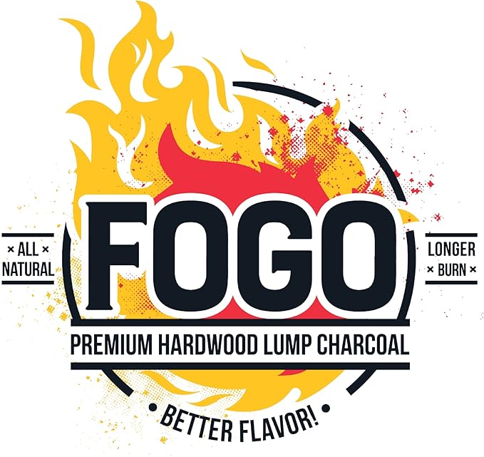 FOGO Premium Hardwood Lump Charcoal, Natural Medium Sized Lump Charcoal 17.6 Pound Bag and FOGO Fogostarters Natural Fire Starters, 30 Count Box, Bundle