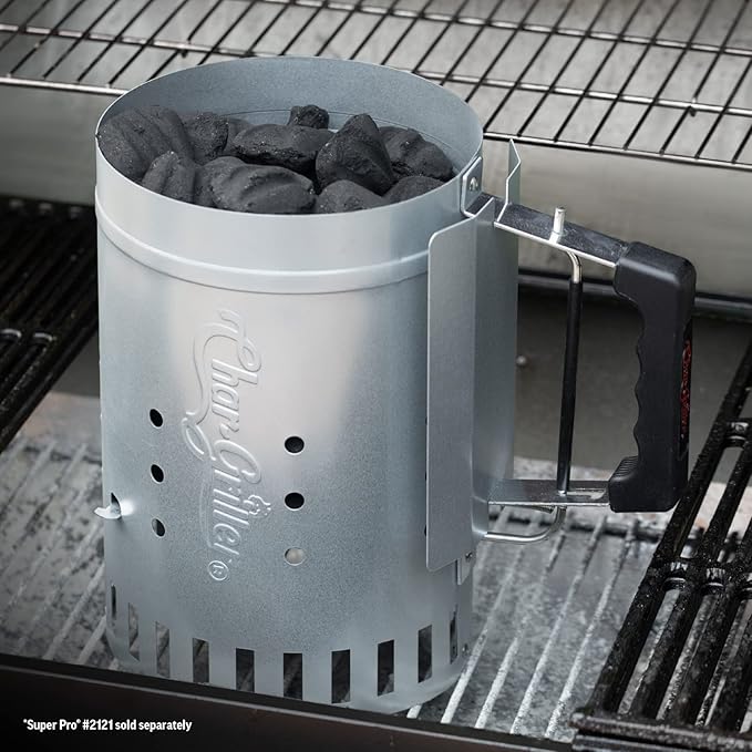 Char-Griller® Charcoal Grill Chimney Starter with Quick Release Trigger for Quickly Lighting BBQ Coals, Compatible with Any BBQ Charcoal Grill, 12-Inch & Masterbuilt Fire starters, 48 count