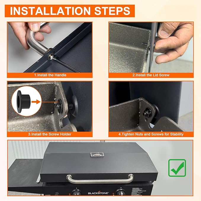 Upgrade Griddle Lid for Blackstone 5857 Omnivore 28" Griddle Hood, Flat Top Hinged Lid for Blackstone 2206 1883 1517 2287 2403, 28 in XL 3-Burner Omnivore Griddle and More 28 Inch Original Griddle
