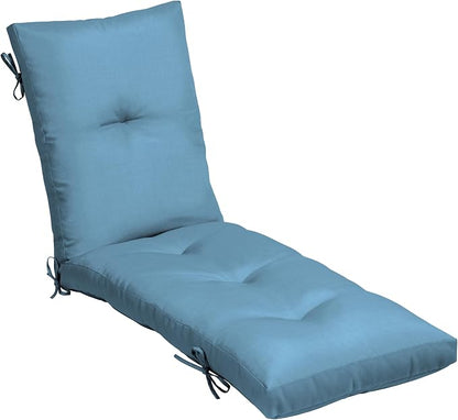 Arden Outdoor Plush Modern Tufted Chaise Cushion, 76 x 22, Rain-Proof, Fade Resistant, Tufted Cushion for Chaise Lounger French Blue Texture | Plush Comfort, Modern Tuft, Lounge Cushion, Rain-Proof, Fade Resistant, Mold and Mildew Resistant
