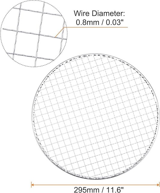 HARFINGTON 5pcs Round BBQ Grill Net 11.6" Dia Galvanized Iron Barbecue Mesh Mat for Baking Smoking Charcoal Grilling Roasting