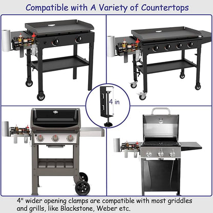 Geesta Upgraded Griddle Caddy for Blackstone 28"/36" Griddles/Weber Grill/Prep Cart, BBQ Grill Accessories Space Saver with Magnetic Tool Holder & Paper Towel Holder