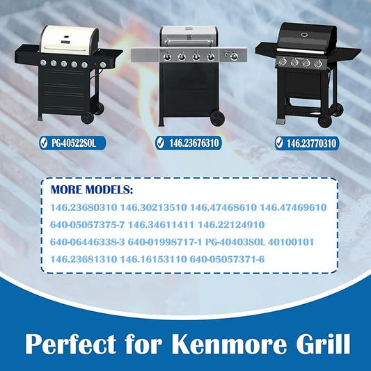SafBbcue 16.5" Grill Grates for Kenmore 4&5 Burners Replacement Grill Parts Kenmore 146.23680310 146.30213510 146.23770310 146.47468610 146.47469610 PG-40406S0L Cooking Grates Bbq-pro 146.23676310