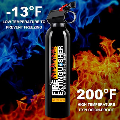 Fire Extinguishers with Mount Bracket - 6 Pack Small Portable Fire Extinguisher for Home, Kitchen, Car, Boat, RV, Vehicle - 620ml Water-Based Fire Extinguisher for Class A, B, C, K Fire