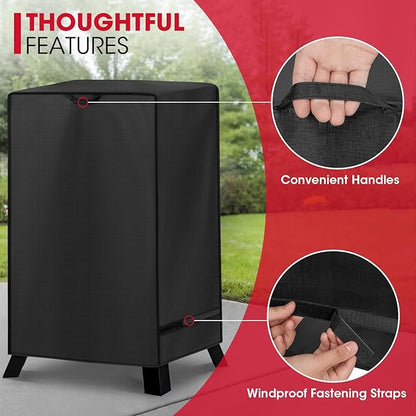Unicook Electric Smoker Cover for Masterbuilt 40 Inch Smokers, Outdoor Vertical Digital BBQ Cover, Unique Waterproof Vinyl Exterior with Polyester Lining, 28" W x 22" D x 39" H