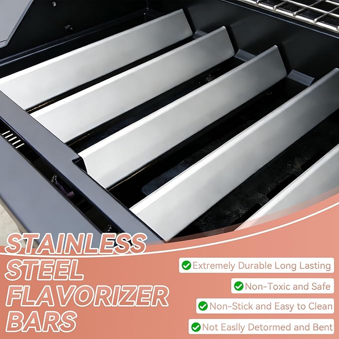 7636 Flavorizer Bars for Weber Spirit II E-310 & E-310 300 Series E320 E330 E315 S310 S320 S330 with Front Control, Stainless Steel Flavorizer Bars for Weber Spirit II GS4 67046 69797 68843, 5 Pack