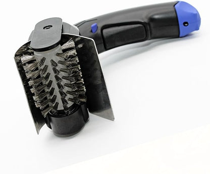 Flame King Electric BBQ Grill Brush Cordless and Rechargeable Stainless Steel Bristles,Black