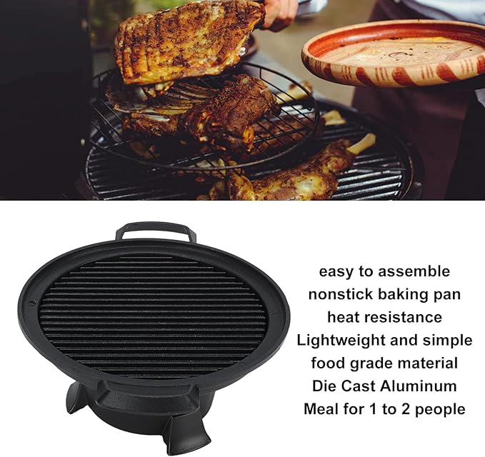 Cast Iron Hibachi Nonstick Die Cast Aluminum Japanese Tabletop Portable Charcoal Grill, Easy to Carry and Assemble, Japanese BBQ Grill Stove for Home Picnic, Camping