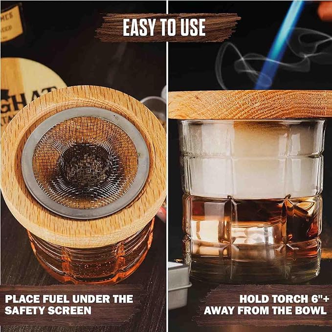 Cocktail Smoker Wood Chips - 14oz Nutcracker Sweet Walnut, Pecan & Cinnamon Shavings for Smoker, Whiskey & Drink Infuser Kit - Culinary Wood Smoking Chips for Cocktail Smoke Gun & Drink Smokers