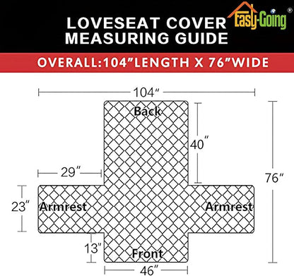 Easy-Going Reversible Loveseat Couch Cover for 2 Cushion Couch Sofa Cover for Dogs Water Resistant Furniture Protector with Foam Sticks Elastic Straps for Pet (Loveseat, Chocolate/Chocolate) | Loveseat Slipcover For Dogs, Water Resistant Furniture Mat,...