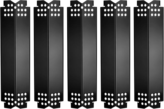 Grill Burner Covers Replacement 14.6" L, Heavy Duty Porcelain Steel Grill Heat Plates Parts, Outdoor Barbecue Heat Shield Flame Tamer Kit for Nexgrill and More Grills, 5 Pack