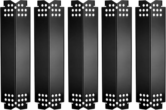 Grill Burner Covers Replacement 14.6" L, Heavy Duty Porcelain Steel Grill Heat Plates Parts, Outdoor Barbecue Heat Shield Flame Tamer Kit for Nexgrill and More Grills, 5 Pack