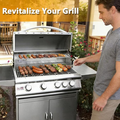 BBQ-PLUS RJC008P Grill Grates Replacement Parts for RCS 32" Premier RJC32A, Blaze 3/4/5 Burner BLZ-4LTE2-NG BLZ-32-034, Stainless Steel Cooking Grids for Summerset Sizzler 32" Grills, 4 Pack