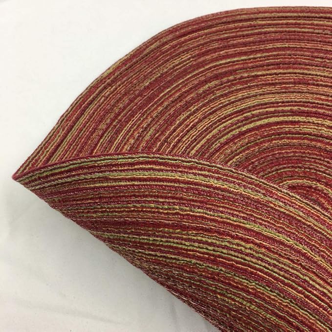 Red-A，Placemats,Round Placemats for Dining Table Set of 6 Woven Heat Resistant Non-Slip Kitchen Table Mats Diameter 14 Inch(Wine)