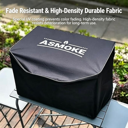 ASMOKE Grill Cover - Ultimate Protection for Your Outdoor Grill | Waterproof, Durable, Rip-Proof and Portable BBQ Cover, Built-in Two Small Pockets, Fits Grills of ASMOKE, Black