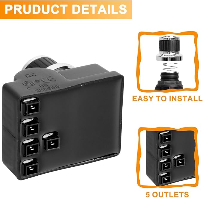 5 Outlet Pulse Igniter DHL-128-5Q for Nexgrill 720-0925P 720-0830H 720-0830X 720-0783W 720-0882A 720-0888S Replacement Parts, Nexgrill 720-0830HM 720-0459 Tact Push Button Replacement Igniter Parts