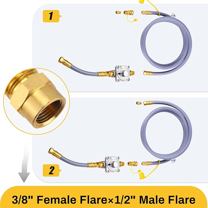97352 98523 Natural Gas Conversion Kit Compatible with Monument Grills Model 41847NG 77352NG & Denali 605,Convert Your Grill from Propane to Natural Gas,10 Ft 1/2" ID Natural Gas Hose
