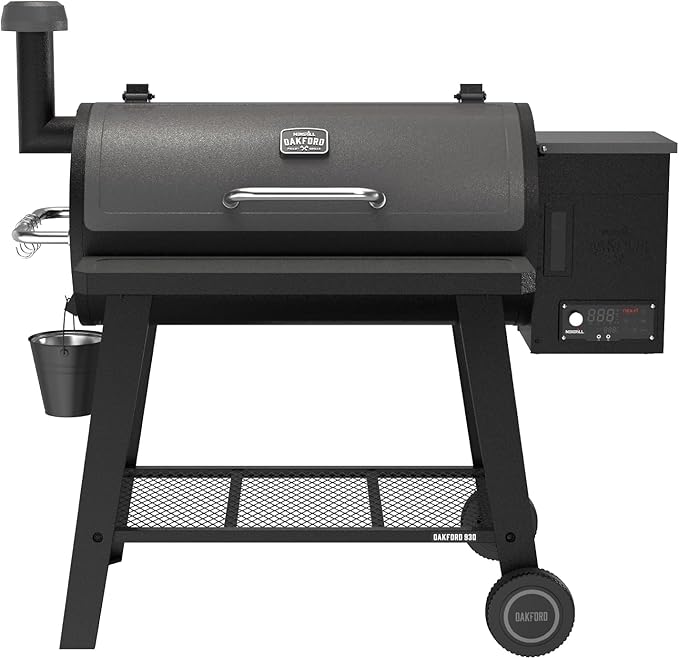 Oakford 930 Wood Pellet Grill with 930 SQ In Cooking Area, Steel Wire Grates, I-Site View Indicator, Heavy Duty Pellet Smoker Grill with Bluetooth Connectivity - 910-0509