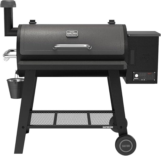 Oakford 930 Wood Pellet Grill with 930 SQ In Cooking Area, Steel Wire Grates, I-Site View Indicator, Heavy Duty Pellet Smoker Grill with Bluetooth Connectivity - 910-0509
