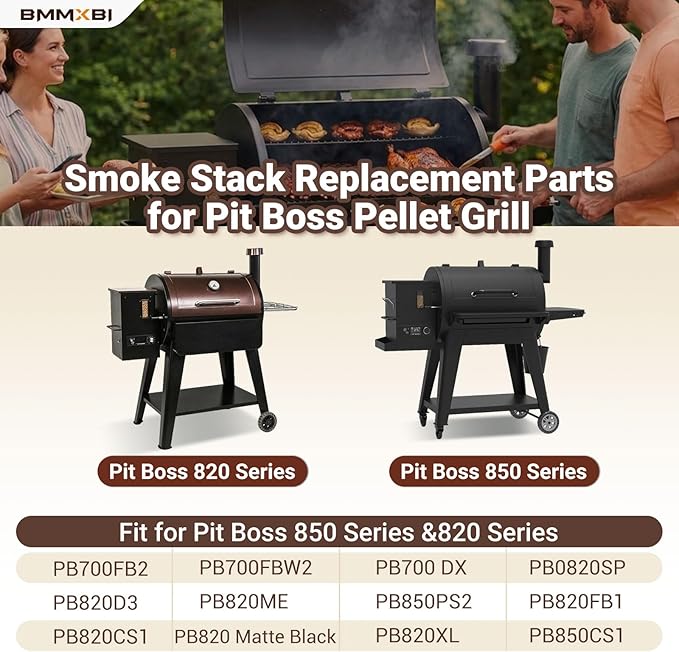 Pellet Grill Chimney Replacement Parts for Pit Boss 820 Series, 850 Series PB0820SP 10537 Grill Smoke Stack Replacement Parts for Pit Boss 850 820 PB0820SP PB700FB2
