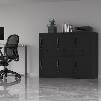 Metal Storage Locker Cabinet with Locking Door and Adjustable Shelf for Home Office Classroom Workshop Organization (Black)
