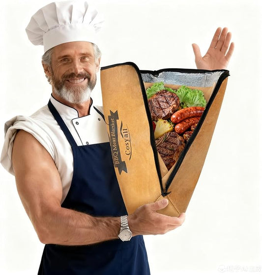 BBQ Blanket for Resting Meat,Smoker Meat Resting Blanket,Reusable Smoker Grilling Meat Insulated Resting Bag with Wide Mouth for Large Brisket/Beef/Pork Shoulders/Turkeys (BBQ Blanket 18in)