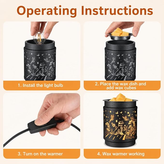 kobodon Wax Melt Warmer Metal Wax Warmer for Scented Wax (Dogs) | Electric Fragrance Candle Oil Burner 2 in 1,as Gifts for Moms Grandma Women Girls