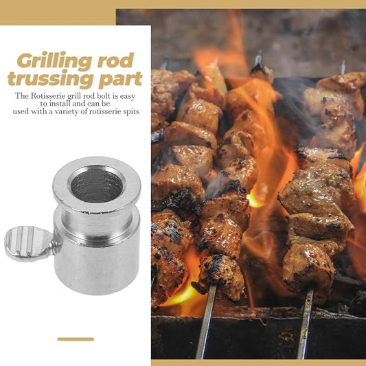 SUPVOX Rotisserie Spit Rod Stop Grill Rod Fixator Rotisserie Balance Holder Grill Rack Spit Balance Bolt Accessory for Gas Smooth Rotation 0.98 X 0.74 X 0.70 in
