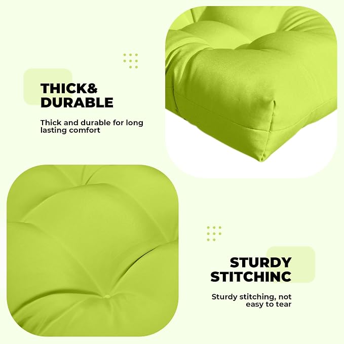 DANGHOOGY Wicker Chair Cushions, Waterproof Outdoor Loveseat Cushions for Patio Furniture, Tufted Wicker Furniture Cushions, 1 Loveseat and 2 U-Shaped Cushions, Light Green