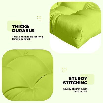 DANGHOOGY Wicker Chair Cushions, Waterproof Outdoor Loveseat Cushions for Patio Furniture, Tufted Wicker Furniture Cushions, 1 Loveseat and 2 U-Shaped Cushions, Light Green