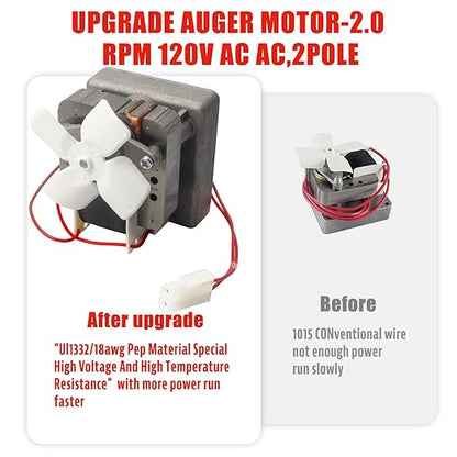 Upgraded Auger Motor Replacement for Traeger, Pit Boss and Camp Chef Wood Pellet Grills,2.0 RPM, 110V, 60Hz, 2 Pole,Pellet Grill Universal Feeding Gear