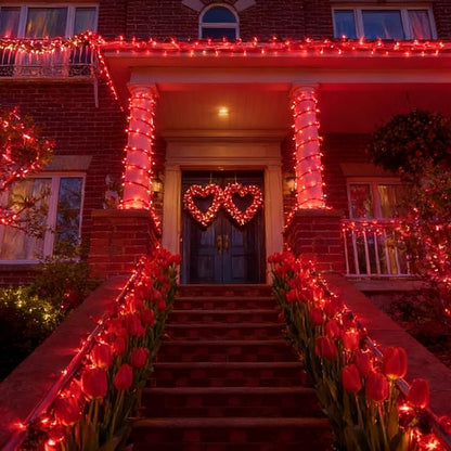 Red Valentines Day Decor Lights,100 Count 19.6FT Mini Valentine's Lights,Red Christmas String Fairy Lights Outdoor Indoor Plug in for Room Party Wedding Tree Valentines Day Decorations