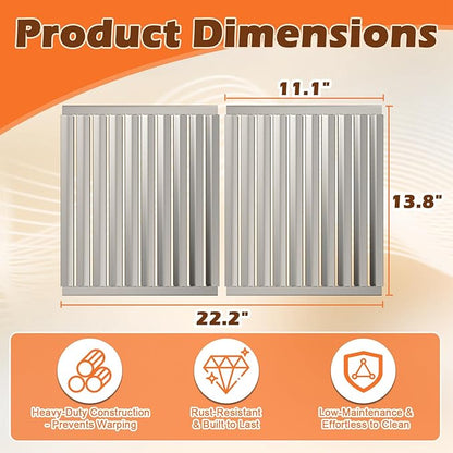Grill Grates for Solaire AGBQ 27G Grills Stainless Steel Grill Replacement Parts for IRBQ 27G Grills Replacement Grates for SOL-2713R, 11.1 x 13.8 Inch