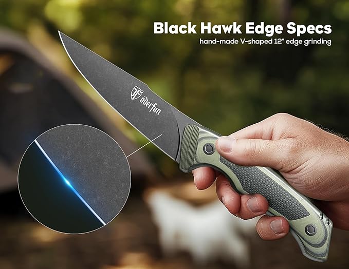 5.5 Inch Kitchen Utility Knife - Rust-Resistant Full-Tang Steel, G10 Handle - Professional Outdoor Chef Knife for Fruit & Vegetable Slicing, Paring & Tomatoes (Knife For Men Dad Father)