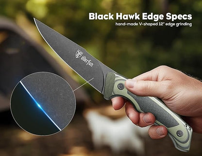 5.5 Inch Kitchen Utility Knife - Rust-Resistant Full-Tang Steel, G10 Handle - Professional Outdoor Chef Knife for Fruit & Vegetable Slicing, Paring & Tomatoes (Knife For Men Dad Father)