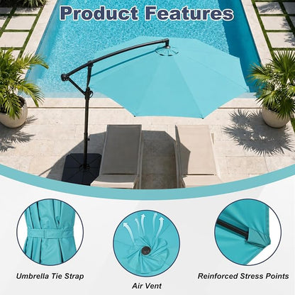 BPS Patio Umbrella Replacement Canopy for 10 ft 8 Ribs Table Umbrella, Outdoor Umbrella Replacement for Market Parasol, Canopy Only