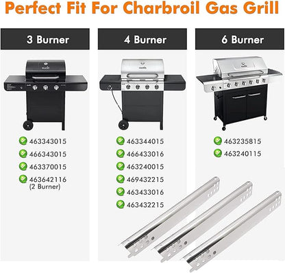 Grill Replacement Parts for Char-Broil Advantage 3 Burner 463343015, 463340315, 463335115, 463435115, 463436815, 463370015, 463234815. Heat Plates, Carryover Tubes for Charbroil Advantage Grill Parts.