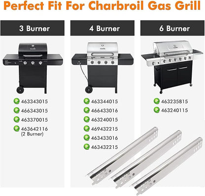 Yiming Grill Replacement Parts for Charbroil Advantage Series 6 Burner 463235815, 463240115, 463344015, 463433016 463343015 Models. Tube, Heat Plate, Carryover Tube and Igniter Kit.