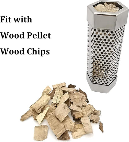Smoker Smoke Tube Box for Pellets Grill, 304 Stainless Steel BBQ Cold Smoker Generator Tube, 2.5 Hours of Billowing Hot or Cold Smoking - 6" Hexagon - 2 Pack