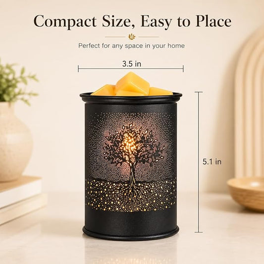 Metal Wax Melt Warmer Tree Candle Wax Warmer for Scented Wax Melter | Electric Wax Melts Wax Cubes Black Candle Lamp for Home Office Decor,Wax Burner as Gifts for Mom Grandma Women Girls