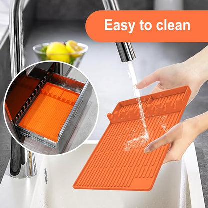 Silicone Grill Mat for Blackstone, Silicone Griddle Tools Mat, Spatula Mat with Drip Pad, Side Shelf Mattress for Outdoor Grill Kitchen Countertop, Backstone Griddle Accessories